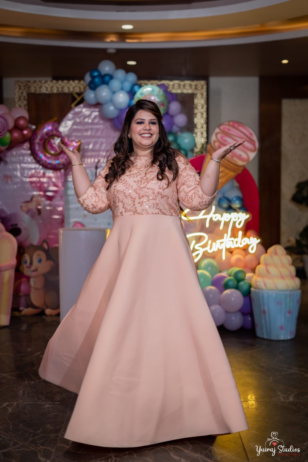 Peach Sequence Gown