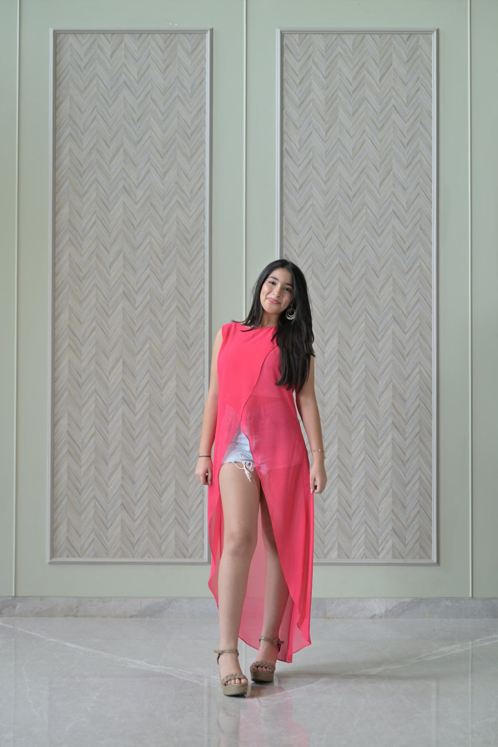 Coral Dark Pink Over Lap Top