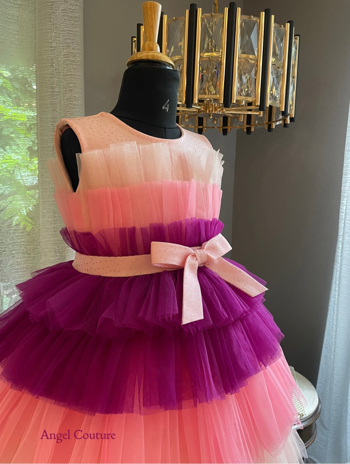 Shades Of Pink Purple Multilayer Dress