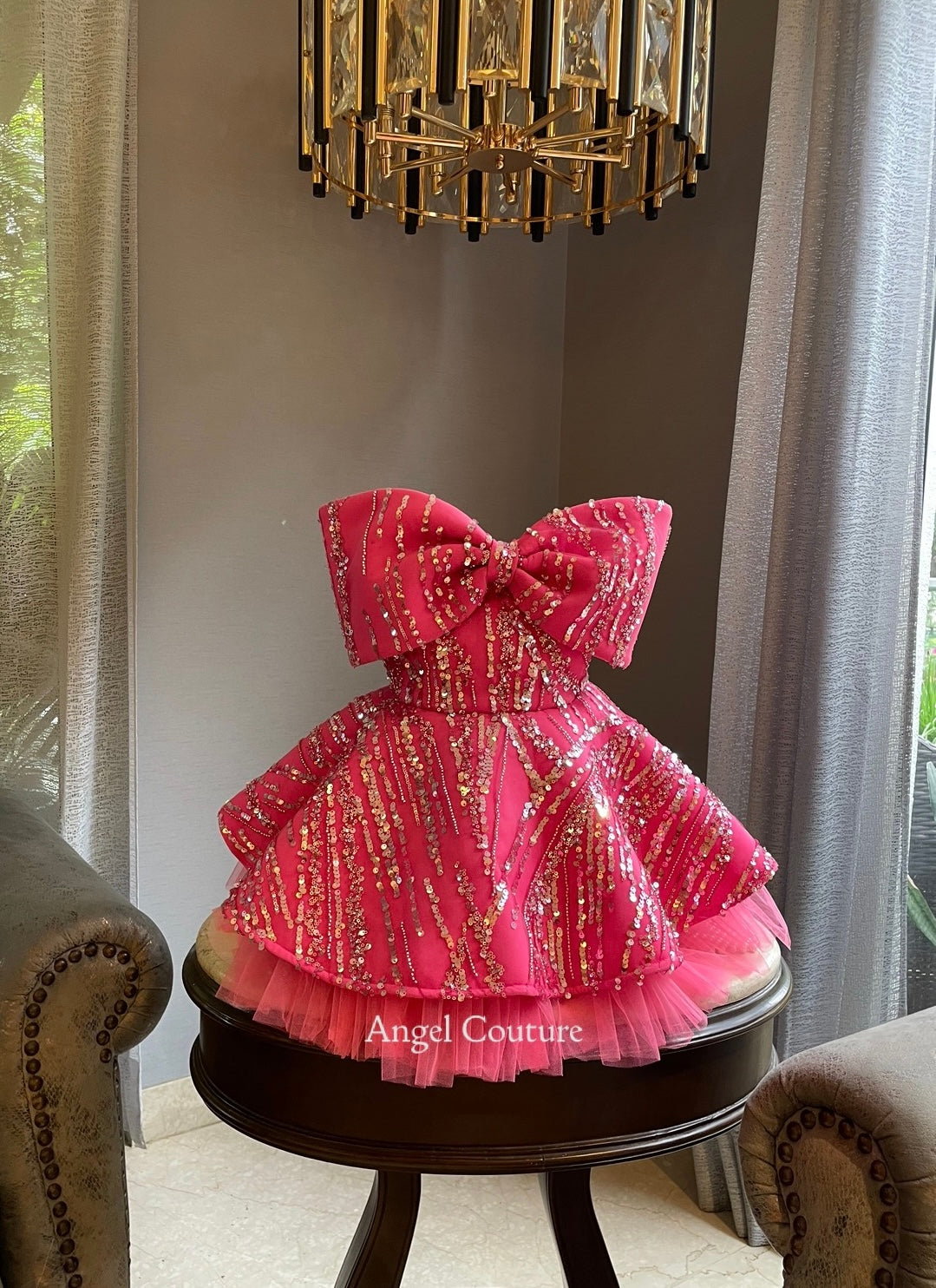 Fuchsia Pink Offshoulder Barbie Dress