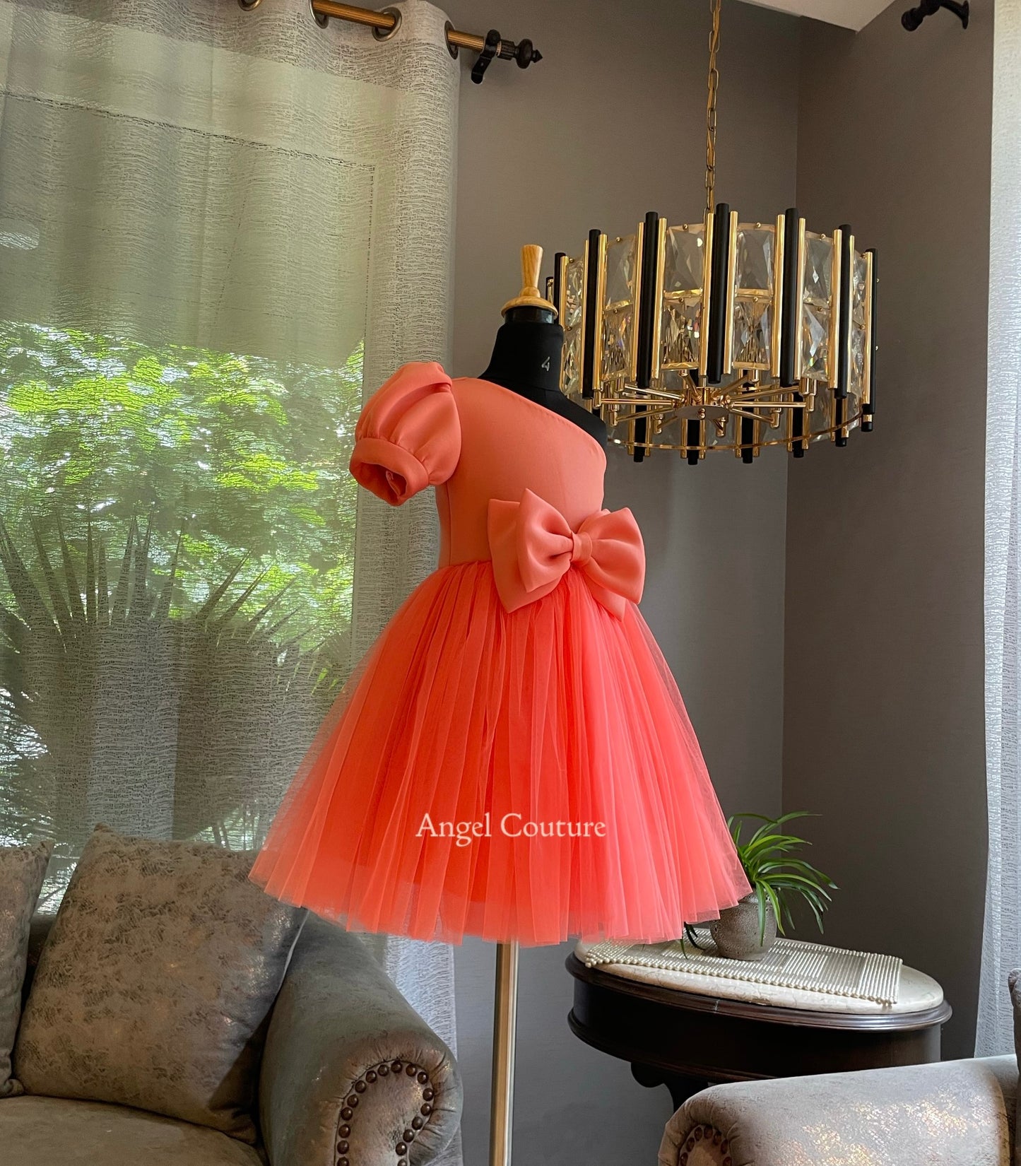Raspberry One Shoulder Box Sleeve Dress