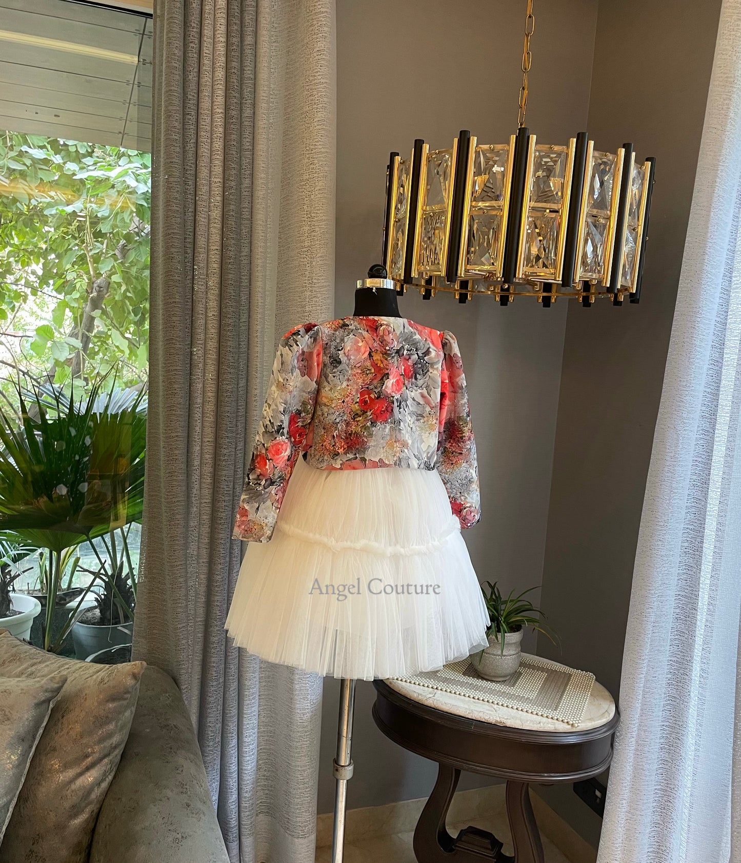 Ivory Floral Shrug Dress