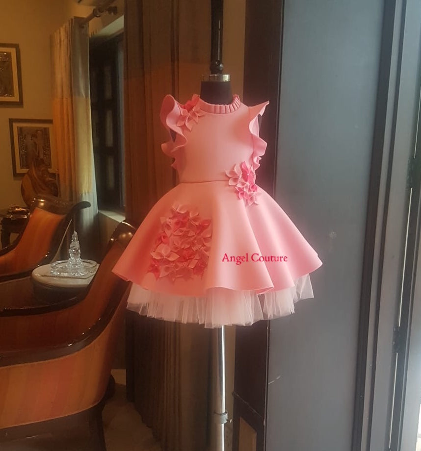 Lotus Pink Garden Dress With Net