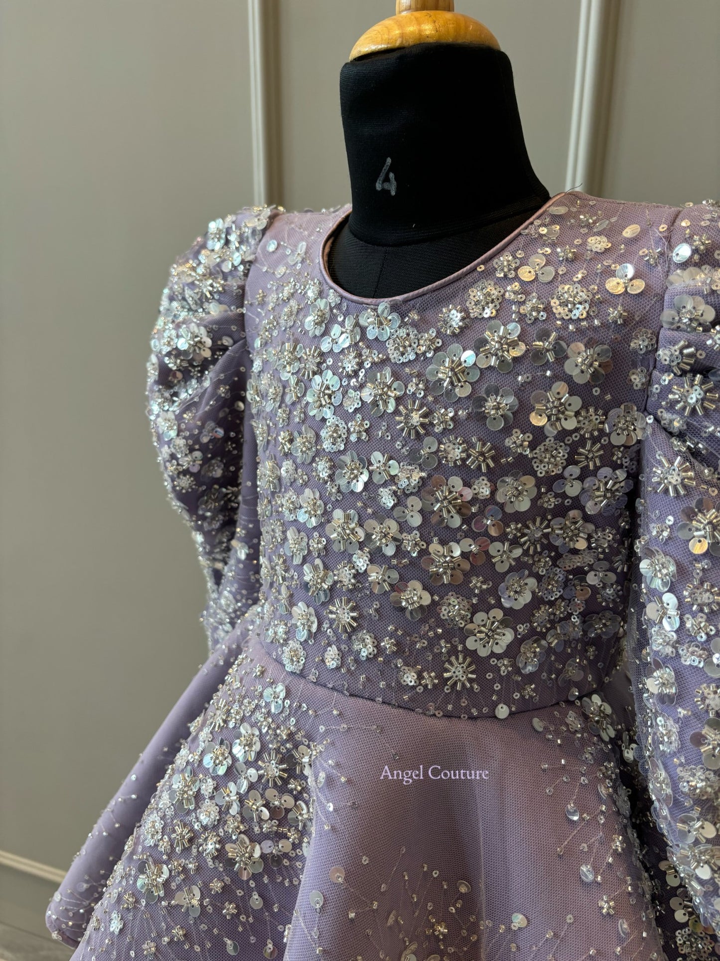 Lavender Silver Starry Sequence Dress
