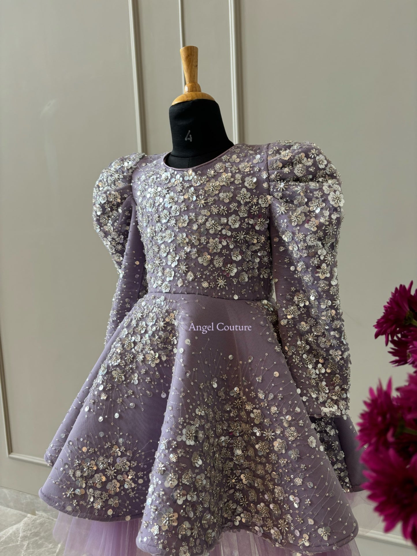 Lavender Silver Starry Sequence Dress