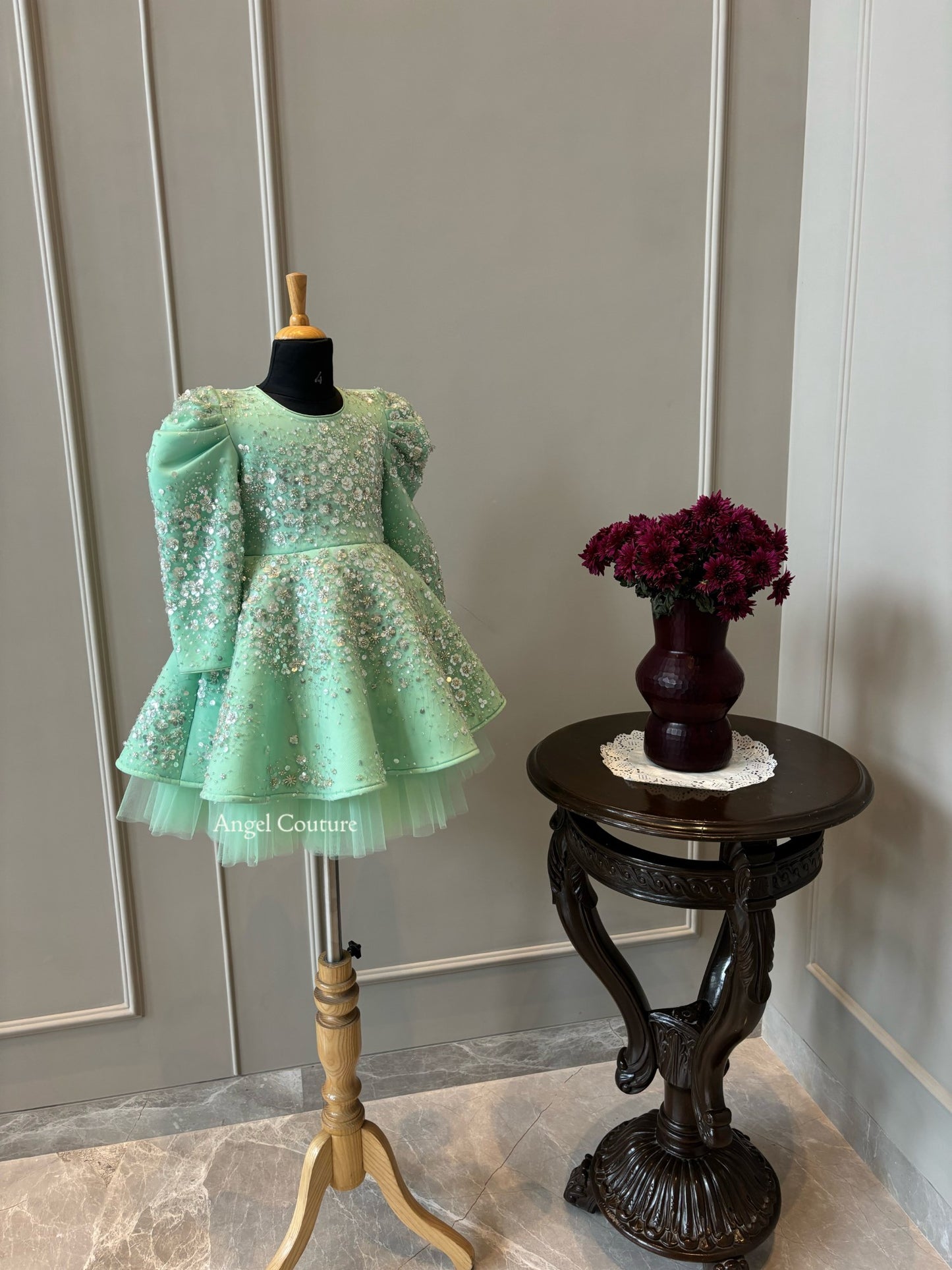 Mint Green Silver Starry Sequence Dress