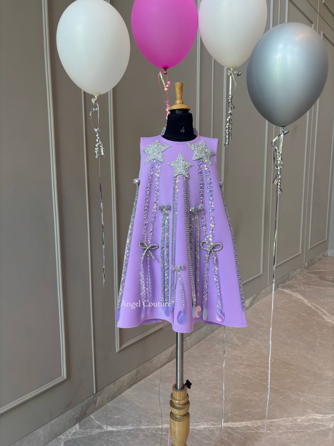 Lilac Silver Shooting Stars Dress