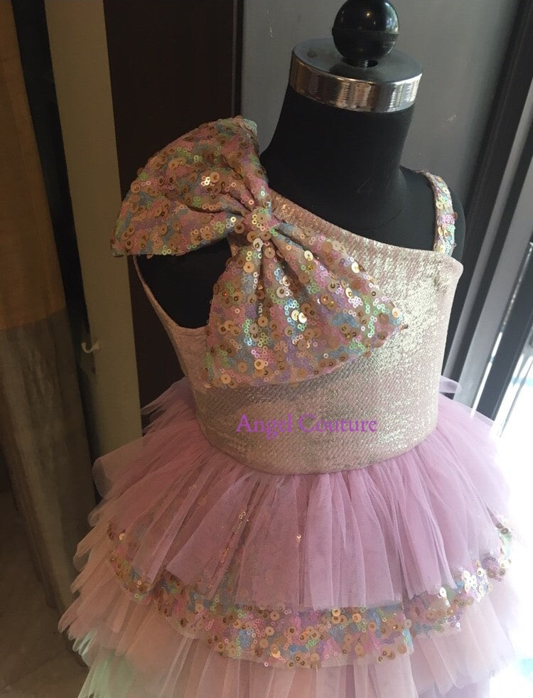 Lilac Lycra Multilayer Dress