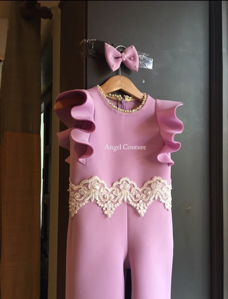 Lilac Ivory Lace Jumpsuit