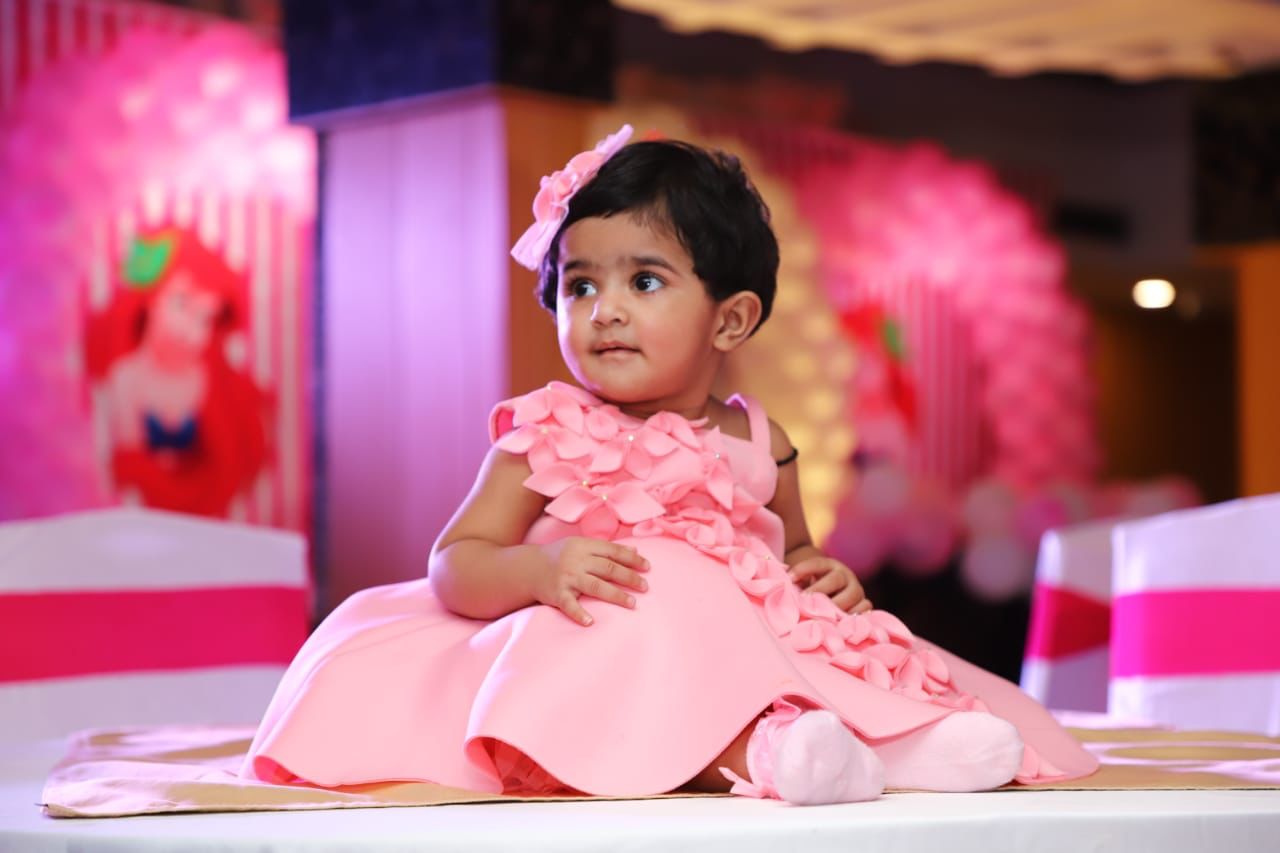 Lotus Pink Falling Fflowers Dress