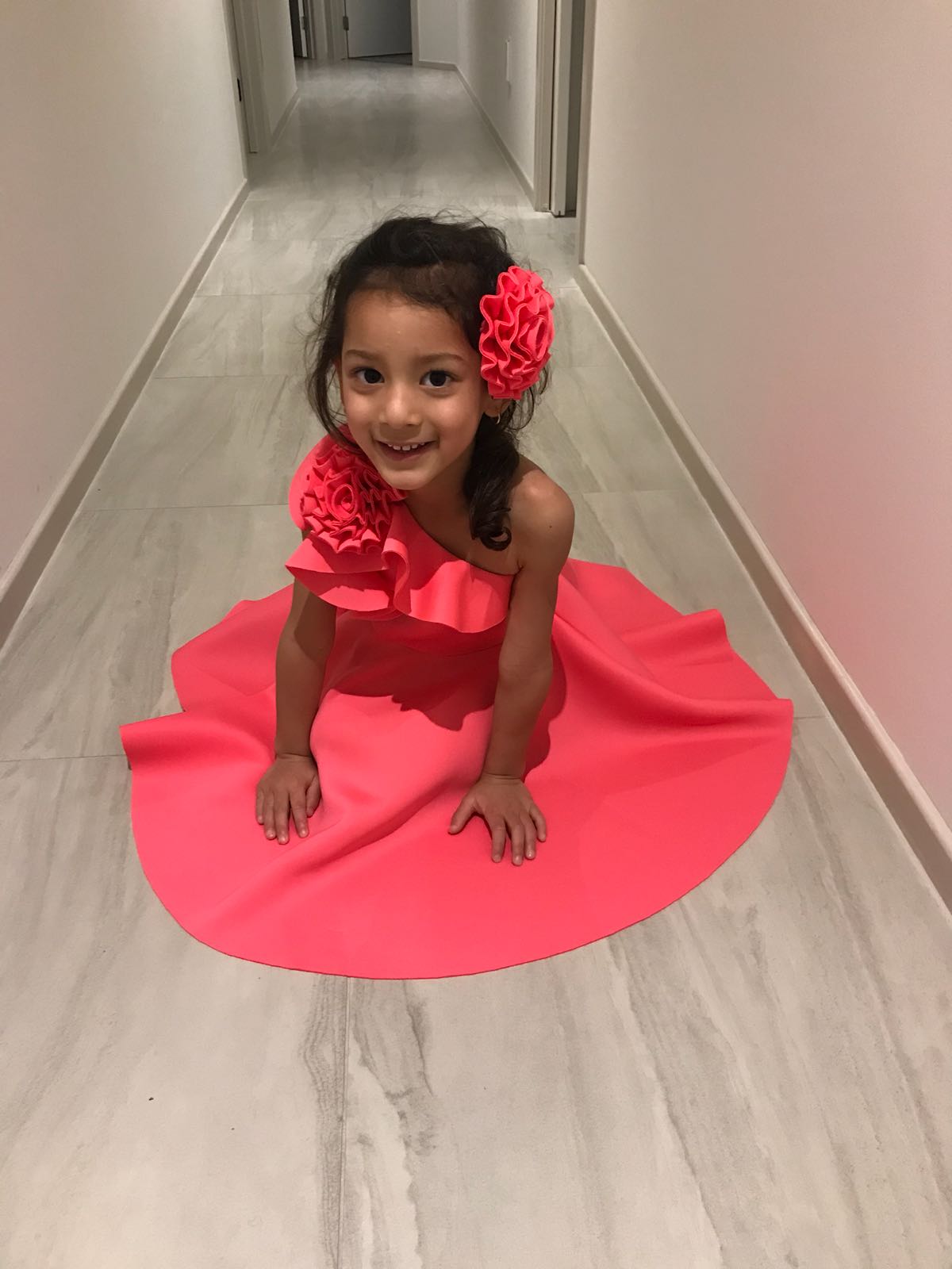 Raspberry One Shoulder Rose Dress