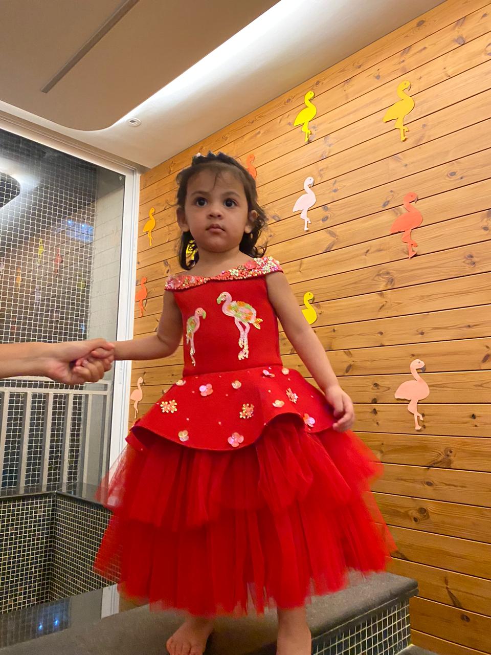 Red Offshoulder Flamingo Dress