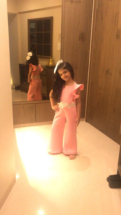Baby Pink Lace Jumpsuit