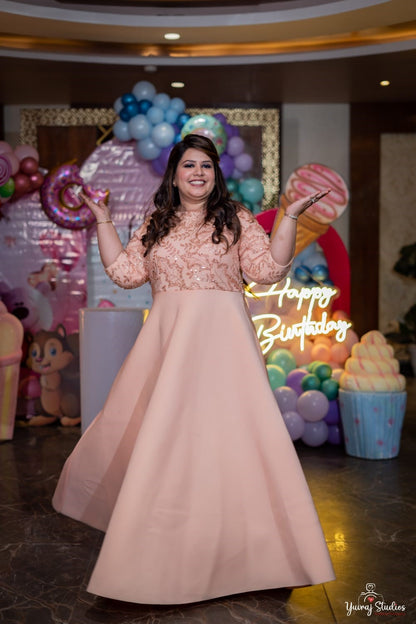Peach Sequence Gown