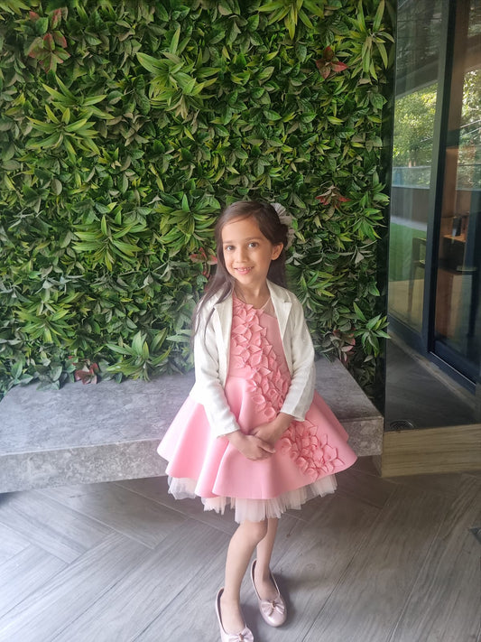 Lotus Pink Falling Fflowers Dress