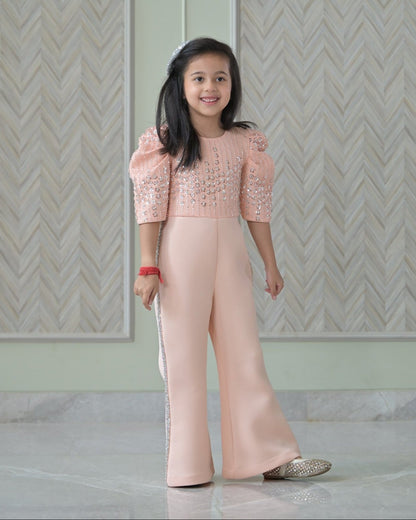 Peach Sequence Bodice Jumpsuit