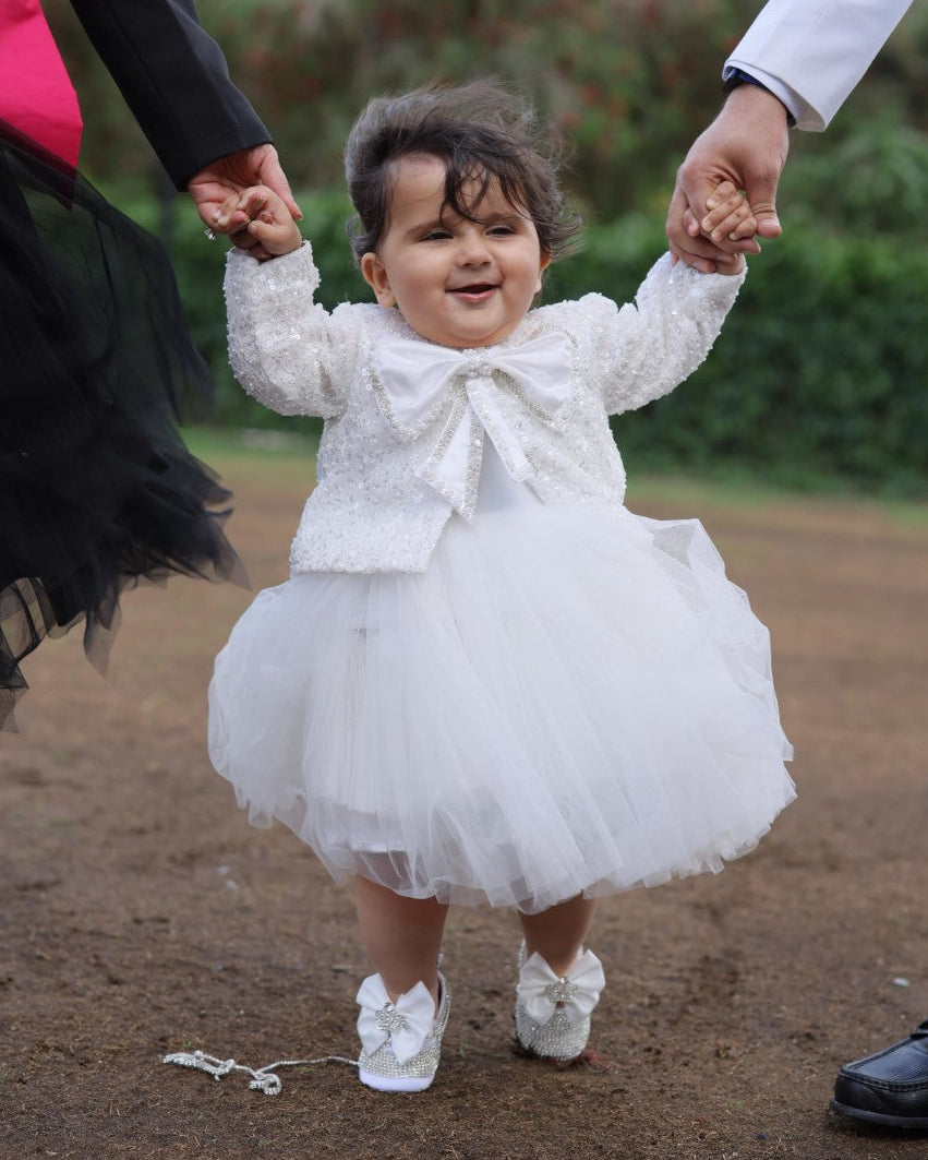 Ivory Sequence Bow Jacket Dress