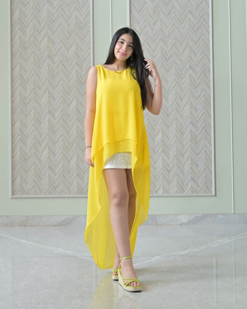 Sunshine Yellow Double Layer Top