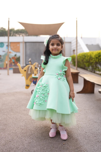 Mint Green Garden Short Long Gown