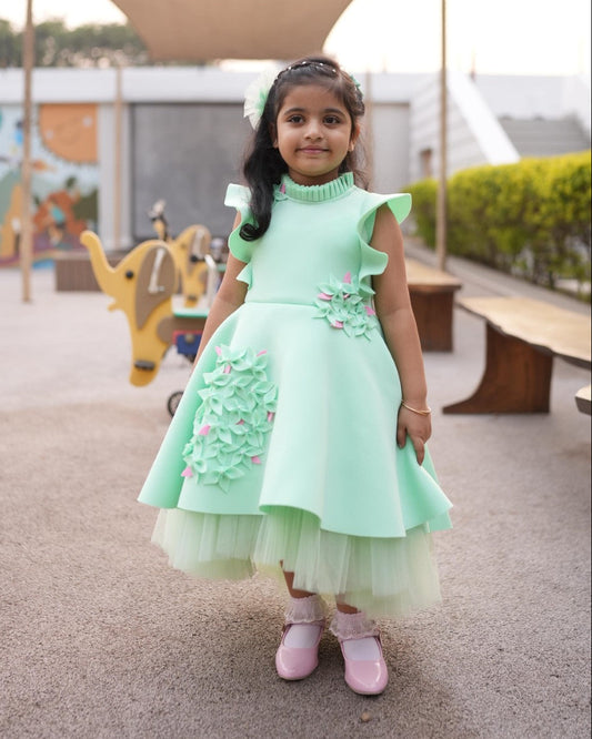 Mint Green Garden Short Long Gown