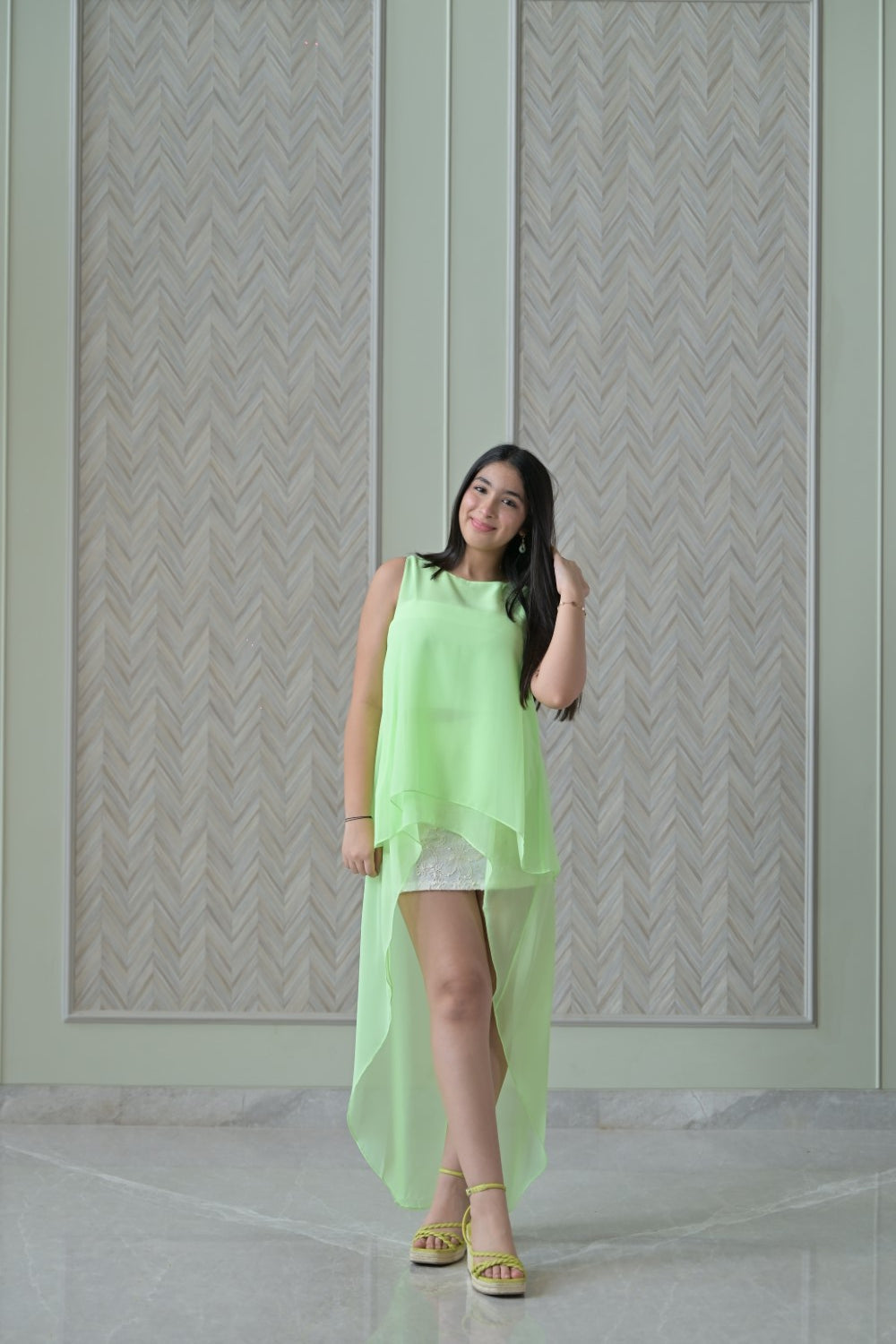 Lime Green Double Layer Top