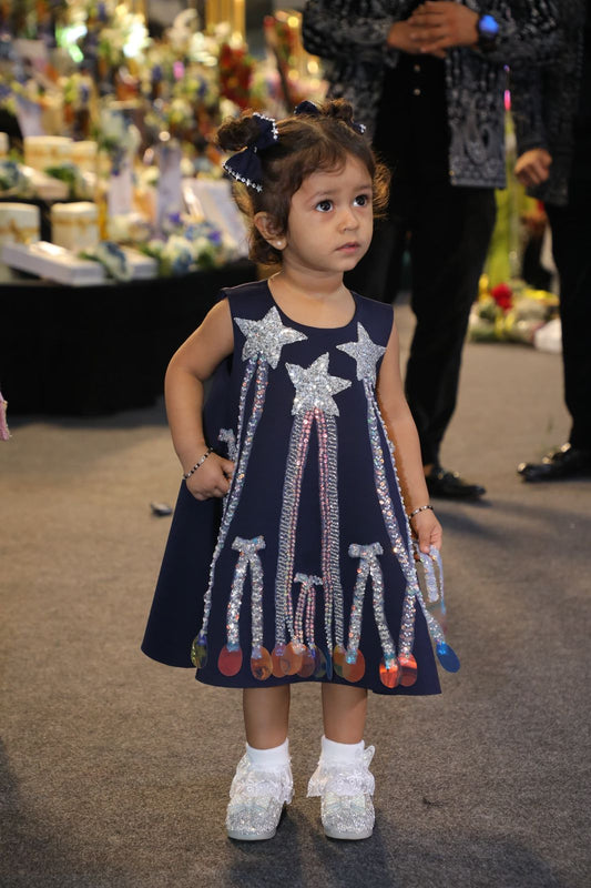 Navy Blue Shooting Stars Dress