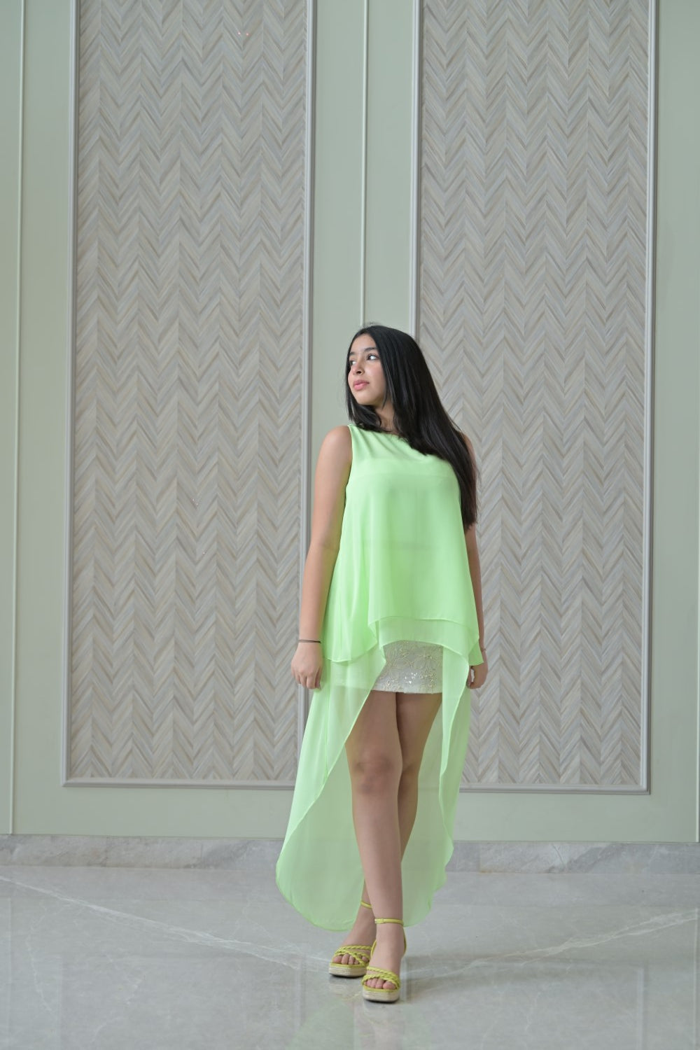 Lime Green Double Layer Top