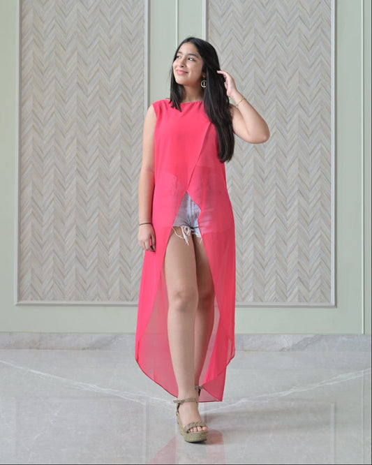 Coral Dark Pink Over Lap Top