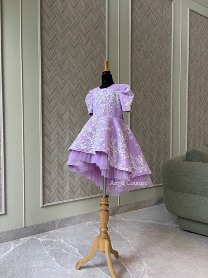 Lilac Sequence Short Long Gown