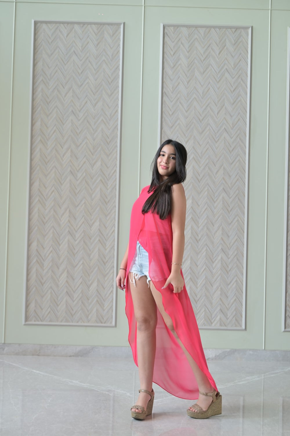 Coral Dark Pink Over Lap Top