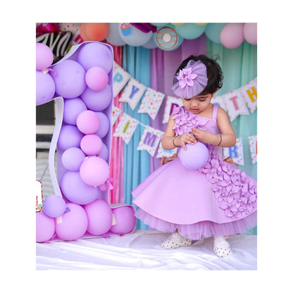 Lilac One Shoulder Falling Flowers Dress