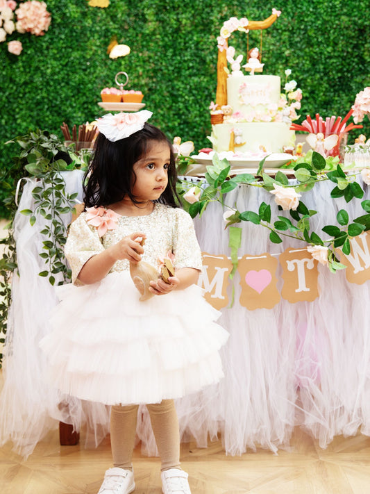 Silver Ivory Multilayer Dress