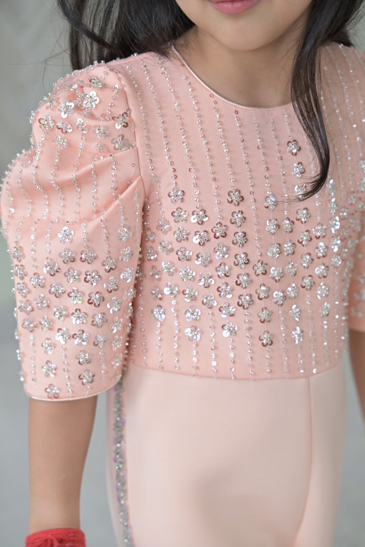 Peach Sequence Bodice Jumpsuit