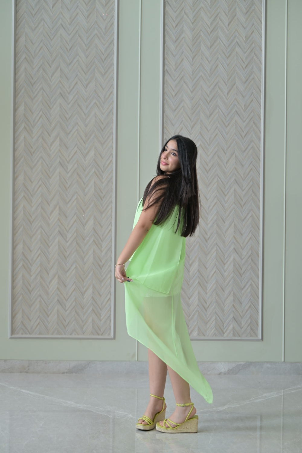 Lime Green Double Layer Top