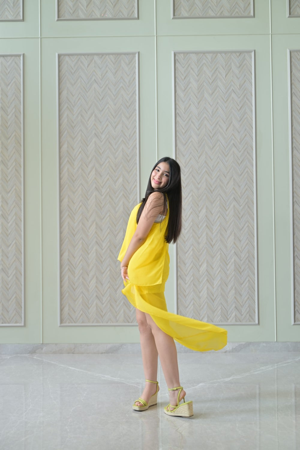 Sunshine Yellow Double Layer Top