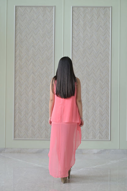 Coral Light Pink Double Layer Top