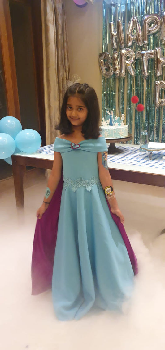 Ice Blue Offshoulder Elsa Gown