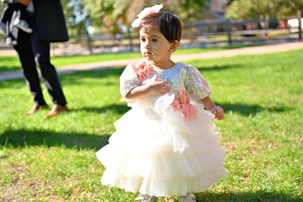 Silver Ivory Multilayer Dress