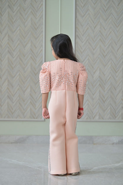 Peach Sequence Bodice Jumpsuit