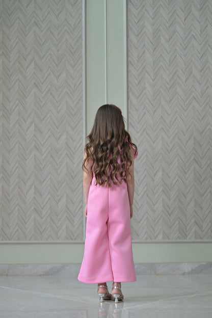 Lotus Pink 3D Flower Jumpsuit