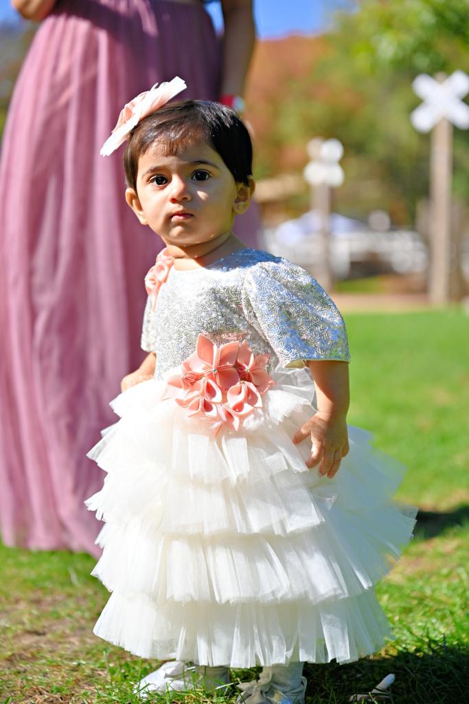 Silver Ivory Multilayer Dress