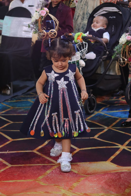 Navy Blue Shooting Stars Dress