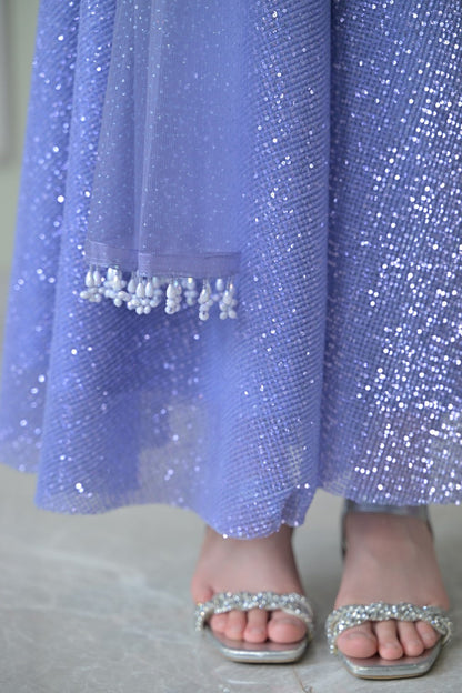 Lilac Lavender Sequence Sharara Set With Dupatta