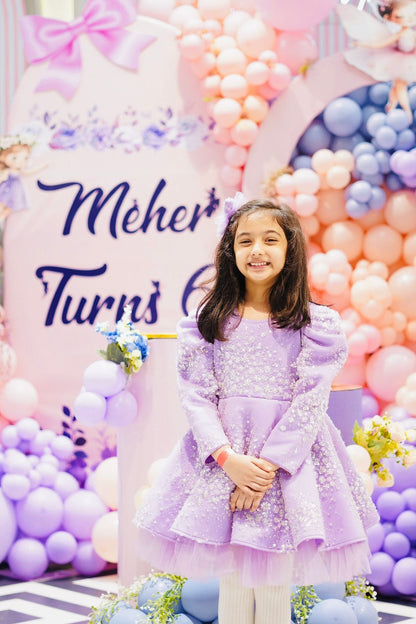 Lilac Jhilmil Sequence Full Peplum Dress