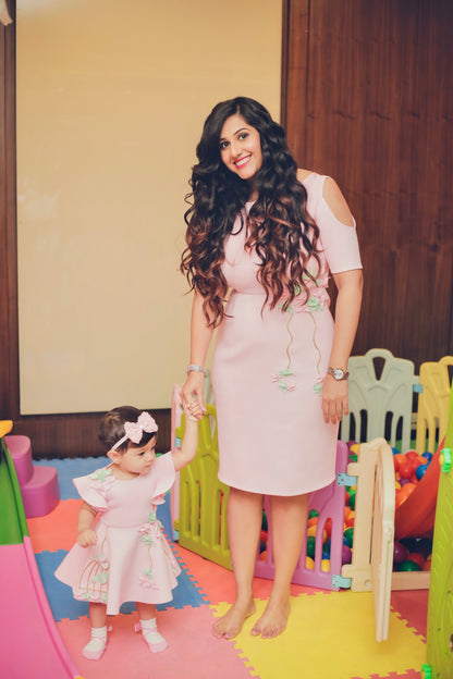 Baby Pink Mint Green Birdcage Pencil Dress