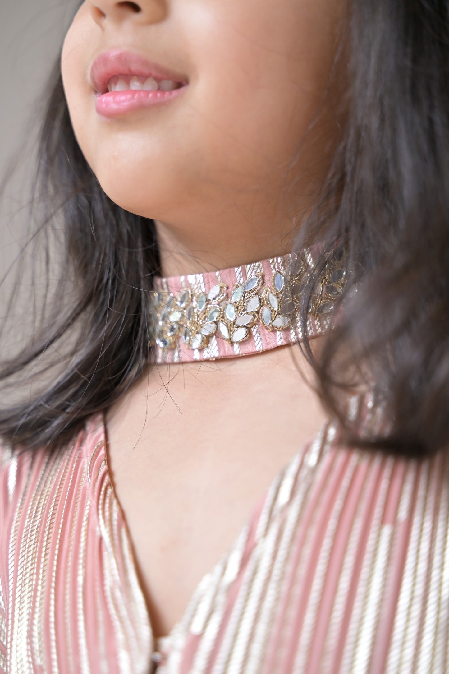 Rose Gold Pleated Sharara Set