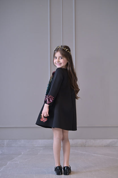 Black Disco Tassel Dress