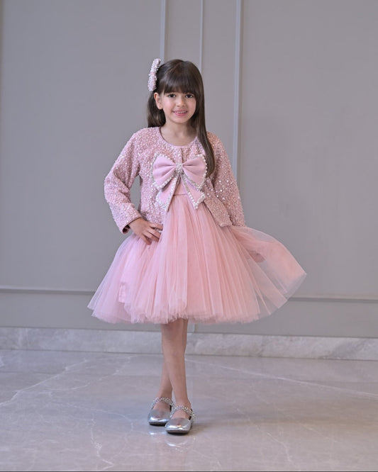 Onion Pink Sequence Jacket Dress