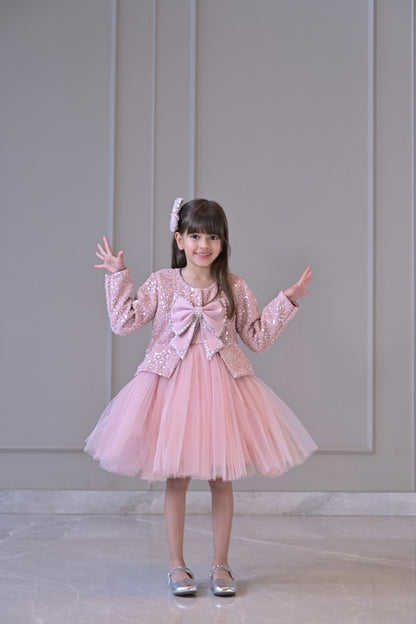 Onion Pink Sequence Jacket Dress