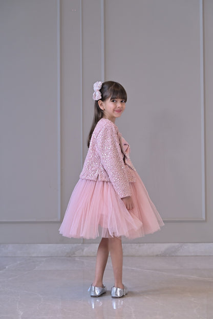 Onion Pink Sequence Jacket Dress